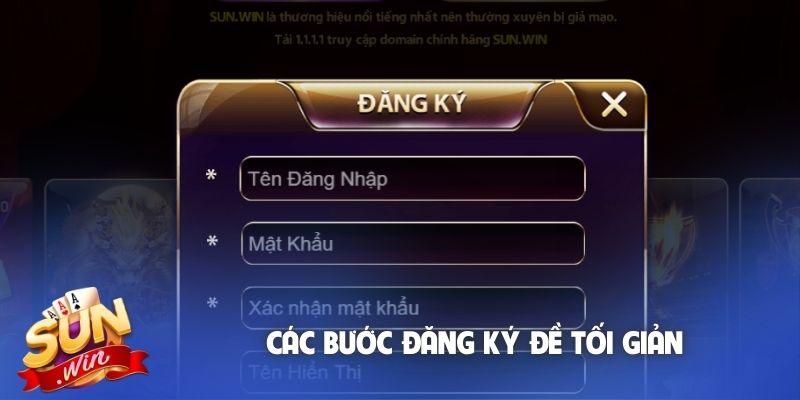 Các bước đăng ký đề tối giản