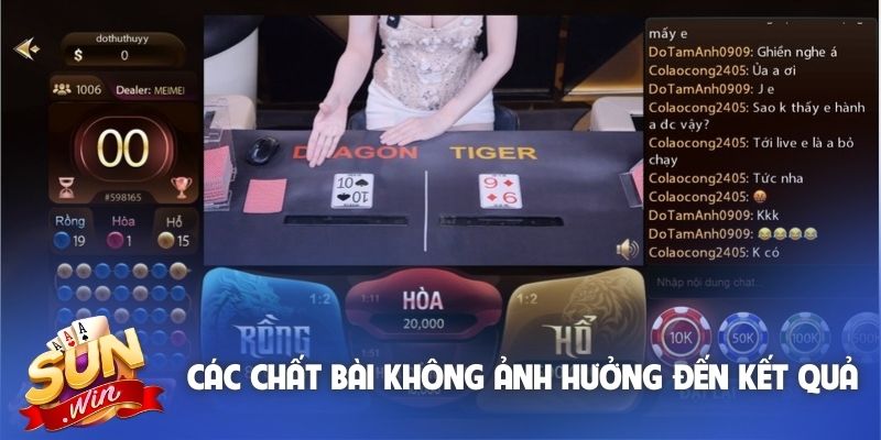 Các chất bài không ảnh hưởng đến kết quả game