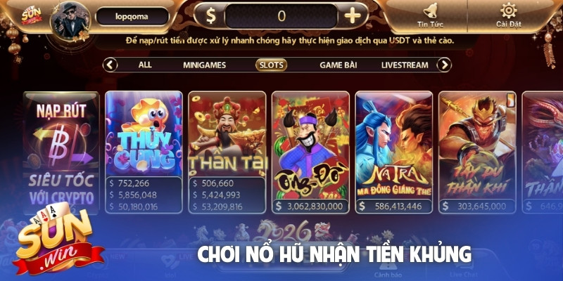 Chơi nổ hũ nhận tiền khủng