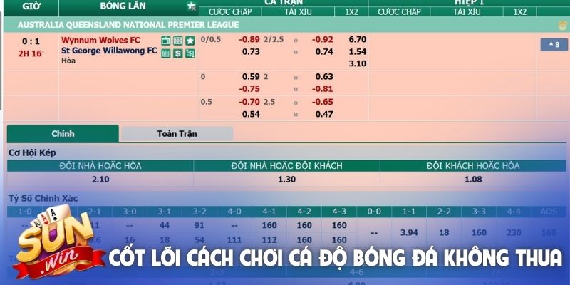 Cốt lõi của cách chơi cá độ bóng đá không thua