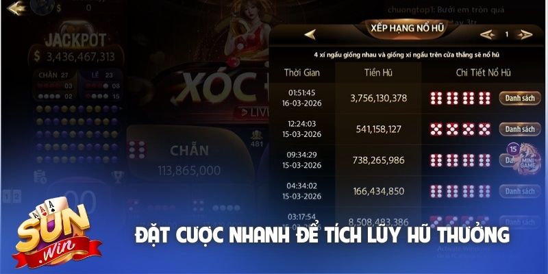 Đặt cược nhanh chóng để tích lũy hũ thưởng lớn