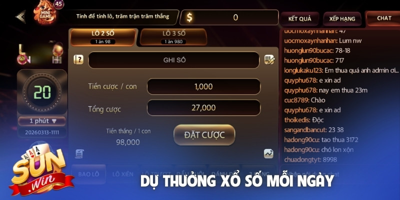 Dự thưởng xổ số mỗi ngày