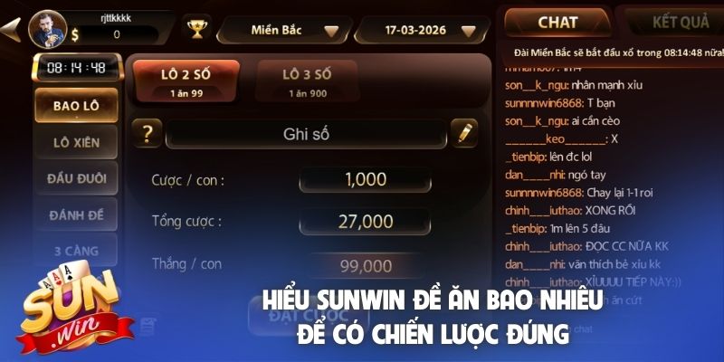 Hiểu Sunwin đề ăn bao nhiêu để có chiến lược đúng