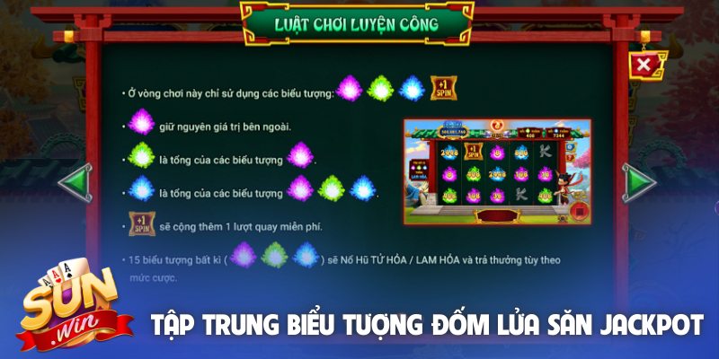 Tập trung biểu tượng đốm lửa săn Jackpot