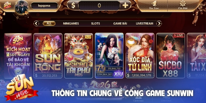 Thông tin chung về cổng game Sunwin